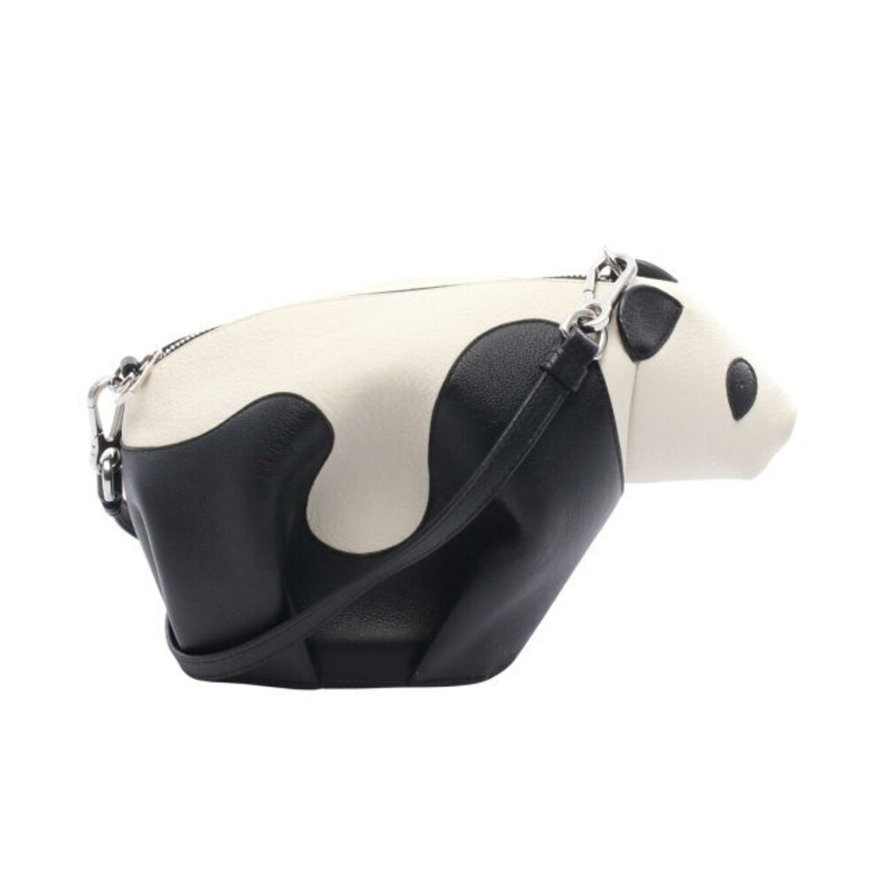 LOEWE Panda Bag Shoulder Bag Leather White Black